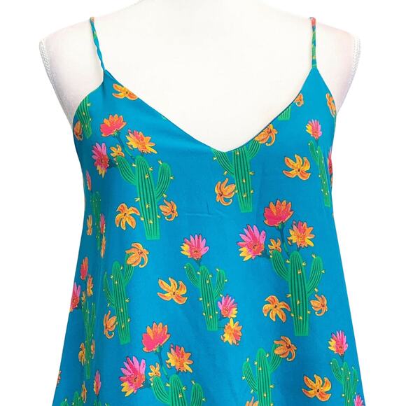 Peach Love California Cactus Mini Swing Dress Jade Fun Cute Desert Pockets - Picture 6 of 14